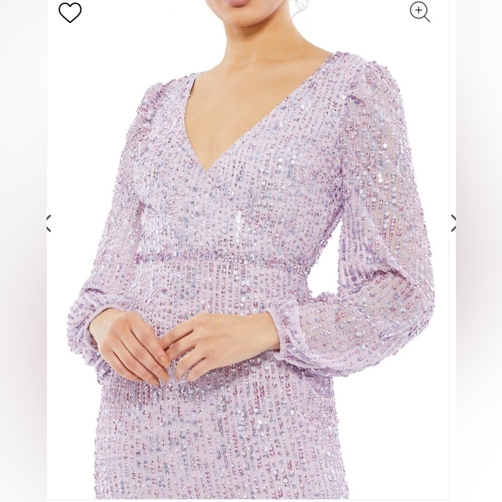 Mac Duggal 10764 Long Sleeve Cocktail Dress
In Lavender size 6 NEW $397 soldout - Picture 5 of 17